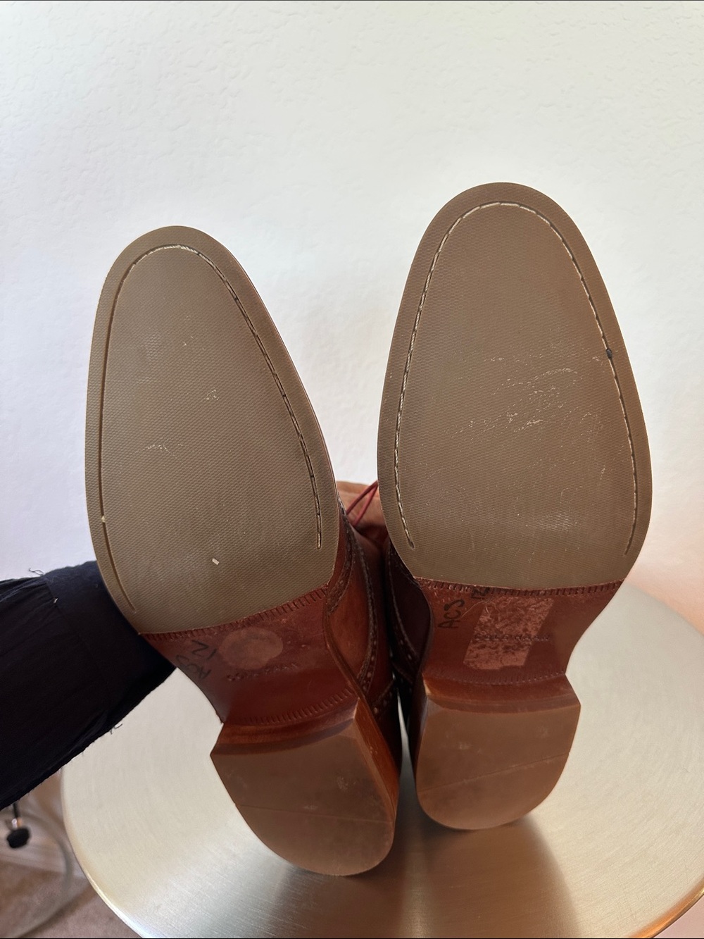 Cole Haan Brown Leather Chukka Wingtip Boots with Red Laces Sz 12 - Picture 8 of 10